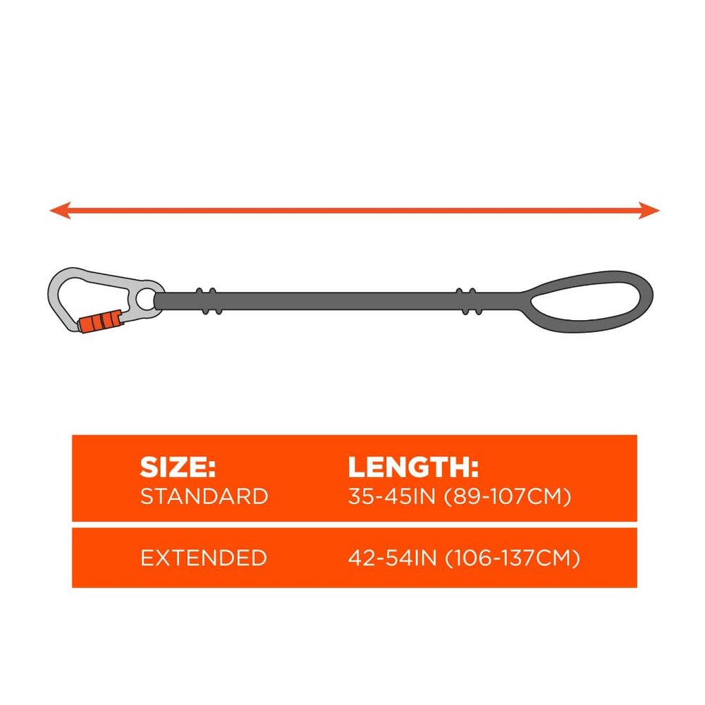 2 x Ergodyne Squids 3100 Tool Lanyard bundle w/ Single Carabiner - 10lbs - NEW - Picture 4 of 8